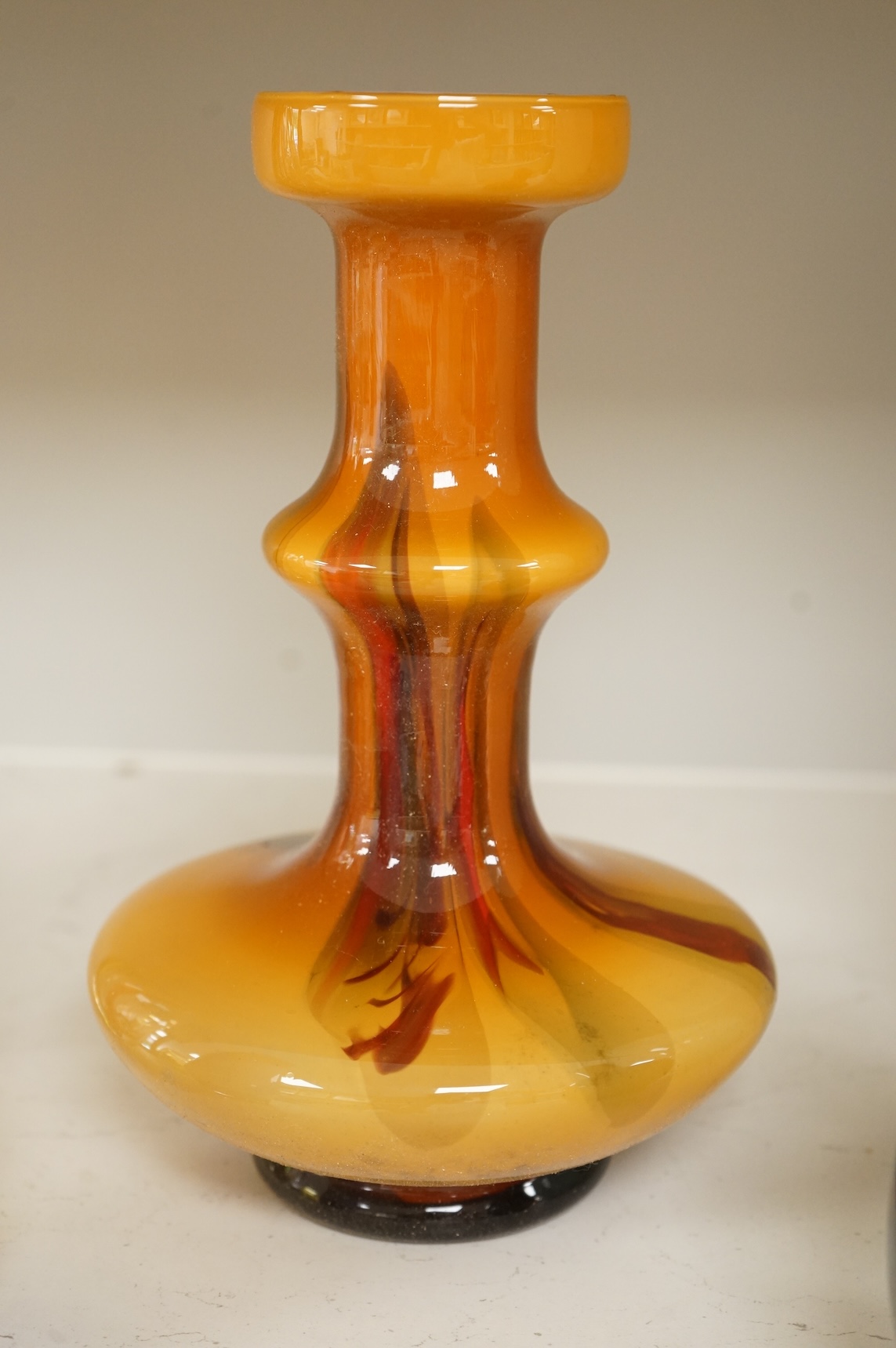 Six 1960’s and later coloured glass vases, tallest 29.5cm